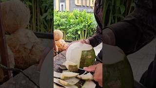 Fantastic skills slicing young coconut fruit. #coconut #satisfying #short #shorts