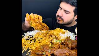 ASMR: EATING SPICY MUTTON CURRY🔥 BASMATI RICE || #shorts #mukbangn#asmreating #mukbangasmr #asmr