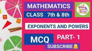 MCQ Exponents and Powers Maths  Class 7&8 part-1|#mcqexponentsandpowers  #mcqmathsclass7&8