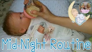 Reborn Role Play| Reborn Baby Lilia's Mid-Night Routine☀️👶 Reborn Baby Feeding & Changing🍼😋😍