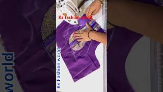 Patchwork paithani sari blause design cutting and stitching #shortsvideo #shortsviral #blousedesign