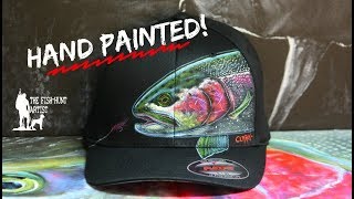 PAINT A REALISTIC RAINBOW TROUT ON A HAT- TUTORIAL-EPIC!