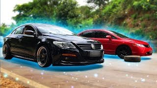 PASSAT CC vs HONDA CIVIC SI  ACELERANDO FORTE! ‹ Crowned Vlog ›