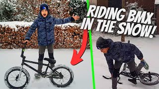 RIDING BMX IN THE SNOW!