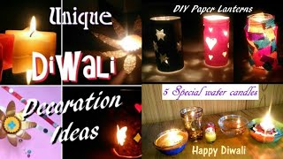 DIY Diwali Decoration Ideas | Water Candles | Paper Lantern | Diya Decoration | DIY with Minnie