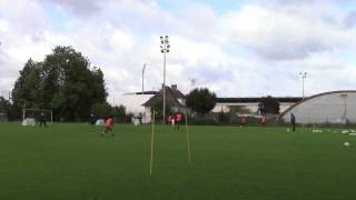 Séance entrainement football - A J AUXERRE U17   Travail du bloc défensif à 6 contre 4