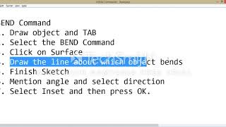 BEND and JOG Commands in Unigraphics Sheet Netal