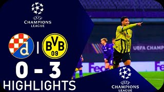 Jamie Gittens Goal | Dinamo Zagreb vs Borussia Dortmund 0-3 Highlights | Champions League 2024/25