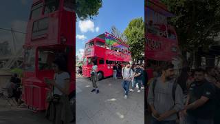 STREET FOOD IN LONDON ON AN OLD BUS