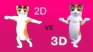 Cat dance 2D vs 3D