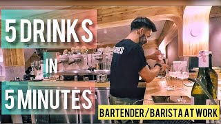 Bartender Barista at Work /  5 Drinks in 5 Minutes / Sarnies Bangkok /