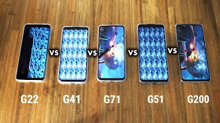 MOTO G22 vs MOTO G41 vs MOTO G71 vs MOTO G51 vs MOTO G200 - Benchmark