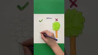 How to draw tree?🌳🌤 #differlyart #satisfying #shorts #howto #howtodraw #drawing #art #tree