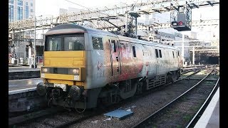 LNER Class 91 blunt end first, attachment to Mk4 coaches, King's Cross