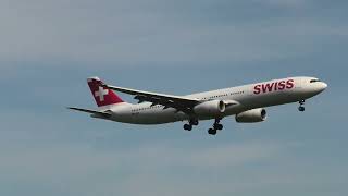 Swiss Airbus A330-300 HB-JHC landing at Zurich Airport