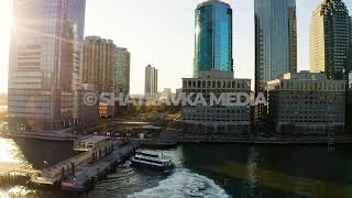 Jersey City NJ Afternoon Skyscrapers - November 2020 4K Aerial Stock Footage