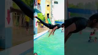 Watch the End 🔥 #swimming #waterjump #funny #continuebackflip #waterpark #flipdiving #sports #acro