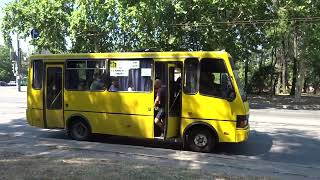 A very strong screeching sound when braking the Ukrainian BAZ A-079 bus