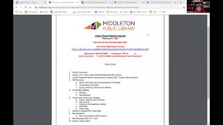 February 2021 Middleton Public Library Board Meeting