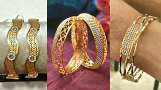 30 Daily Wear Simple Gold Bangle Designs || Simple Gold Bangles With Stones Work || Latest Designs..