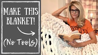 DIY Chunky Knit Blanket Tutorial