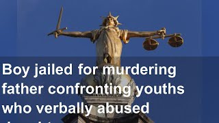 Boy jailed for murdering father confronting youths who verbally abused daughter