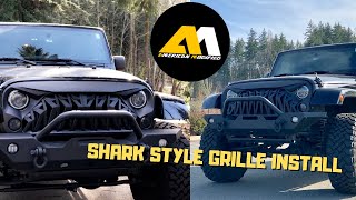 JEEP WRANGLER "SHARK GRILLE" INSTALL/UNBOXING - AM Offroad