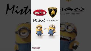 Bugatti Mistral vs Lamborghini Sian minions style #funny #car #tiktok #asmr #fyp #status #bugatti