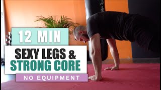 12 MIN SEXY LEGS & STRONG WIASTLINE FOR BEGINNERS // NO EQUIPMENT | Igor Matejski Coach