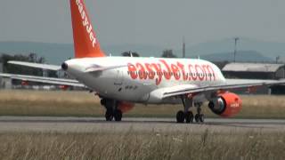 Takeoff EasyJet Airbus A319-100 HB-JZO in Basel-Mulhouse 13.07.13