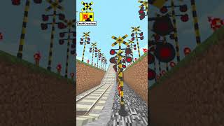 Railway level Railroad crossing trains Minecraft【 踏切 電車 アニメ】マイクラ ふみきり   163-02