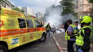 Взрыв автомобиля в Герцлии. Видео пресс-службы МАДА