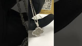 Van Cleef 18K White Gold VCA Magic Alhambra Long Necklace Pave Diamonds VCARO49O00  #18knecklace