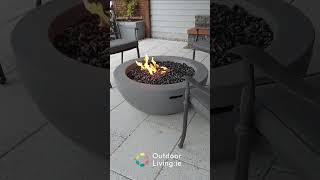 4 Seater Lasair Round Fire Bowl Set With Hampshire Grey #outdoorfurniture  #gardeninspiration