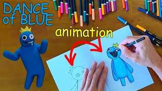 How to draw BLUE from RAINBOW FRIENDS - 2 pages Flip easy ANIMATION