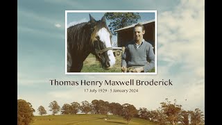 15 January 2024 11am, Funeral Service of Thomas Broderick