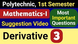 Derivative (Part-3) | Suggestion of Mathematics-I | 1st Semester Polytechnic | NatiTute