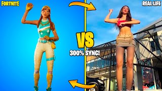 NEW FORTNITE DANCES in REAL LIFE 300% SYNCED! (Mine, Looking Good, Heel Click Breakdown...)