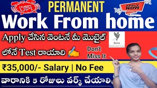 Permanent work from home jobs in 2024| Apply చేసిన వెంటనే Test రాయాలి|jobs @Sjajobsinfo