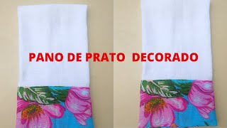 PANO DE PRATO DECORADO, TÉCNICA ROCAMBOLE. #costura #pano #artesanato #Shorts