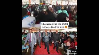 Uhuru Kenyatta received like a King 👑 in Embu #ruto #gachagua #uhurukenyatta #shorts