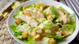 Ensalada César con pollo ¡Saludable y buenísima!