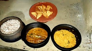 CANNED FISH CURRY  in the village kitchen, Sri lankan village Cooking