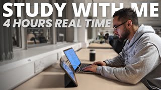 Library Study With Me 4 Hour Pomodoro Session (no music)