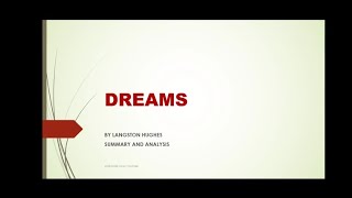 DREAMS POEM BY LANGSTON HUGHES SUMMARY AND ANALYSIS