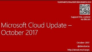 Microsoft Cloud Updates - October 2017