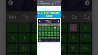 how to make calendar in Html & Css || 2022 New year calendar page design.