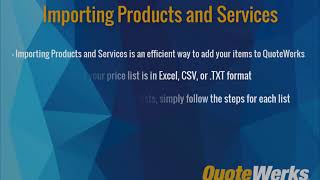 Importing Products and Services | QuoteWerks Import Wizard