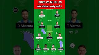 PBKS vs MI Dream11 Team Prediction Today 2024