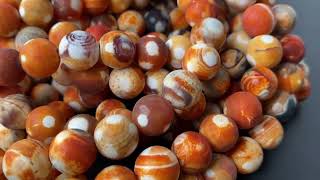 12mm matte orange fire agate #diybeads #jewelrybeads #fireagate